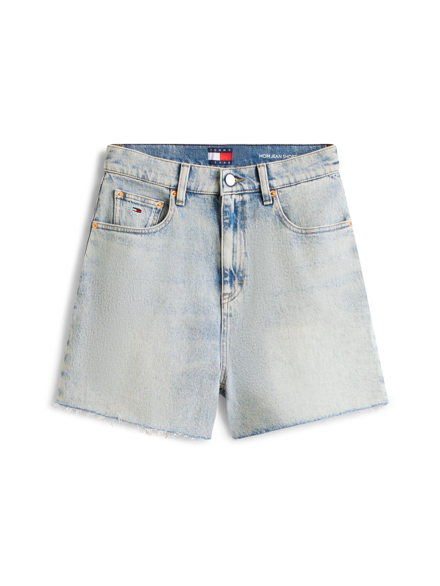 Faded Straight Leg Mom Denim Shorts