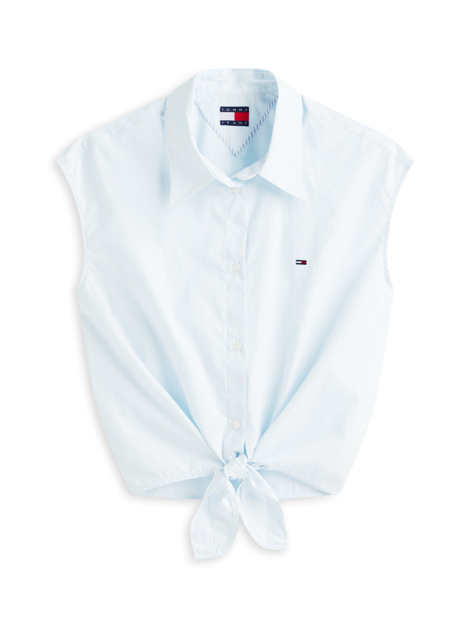 Relaxed Fit Sleeveless Tie Front Shirt