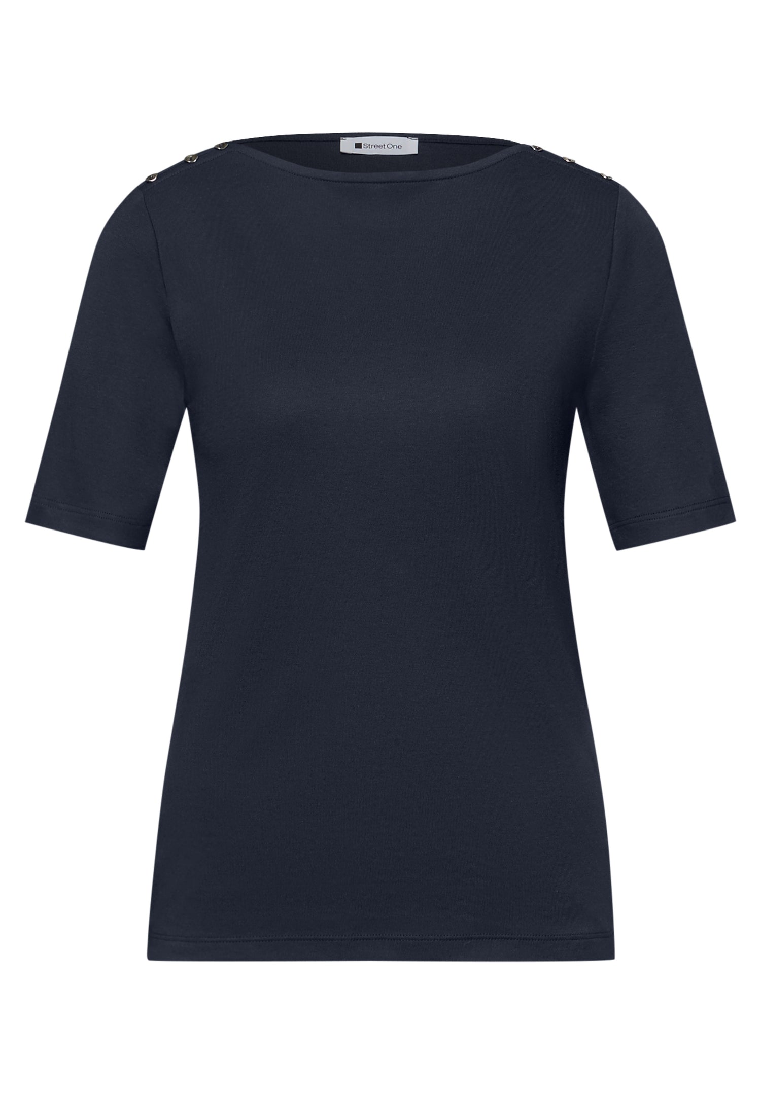 Kurzarm Shirt mit Knopfdetail