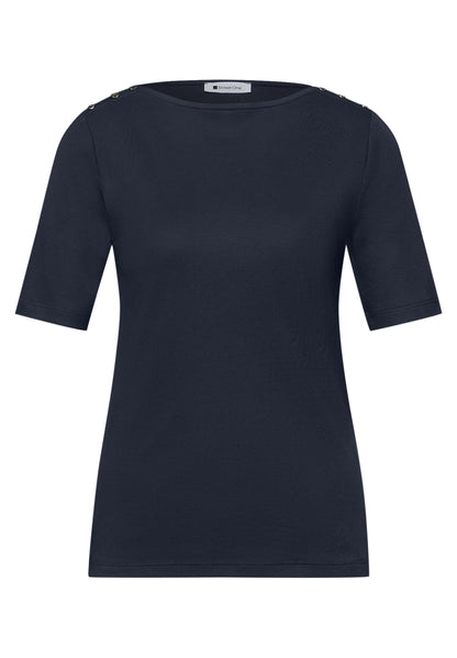 Kurzarm Shirt mit Knopfdetail