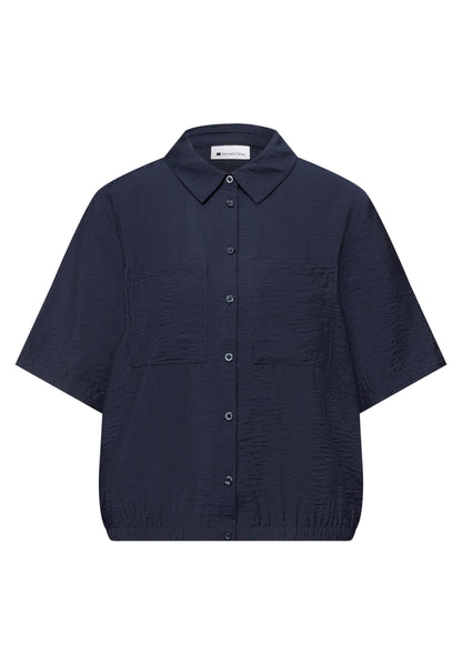 Kurzarm Bluse mit Elastiksaum