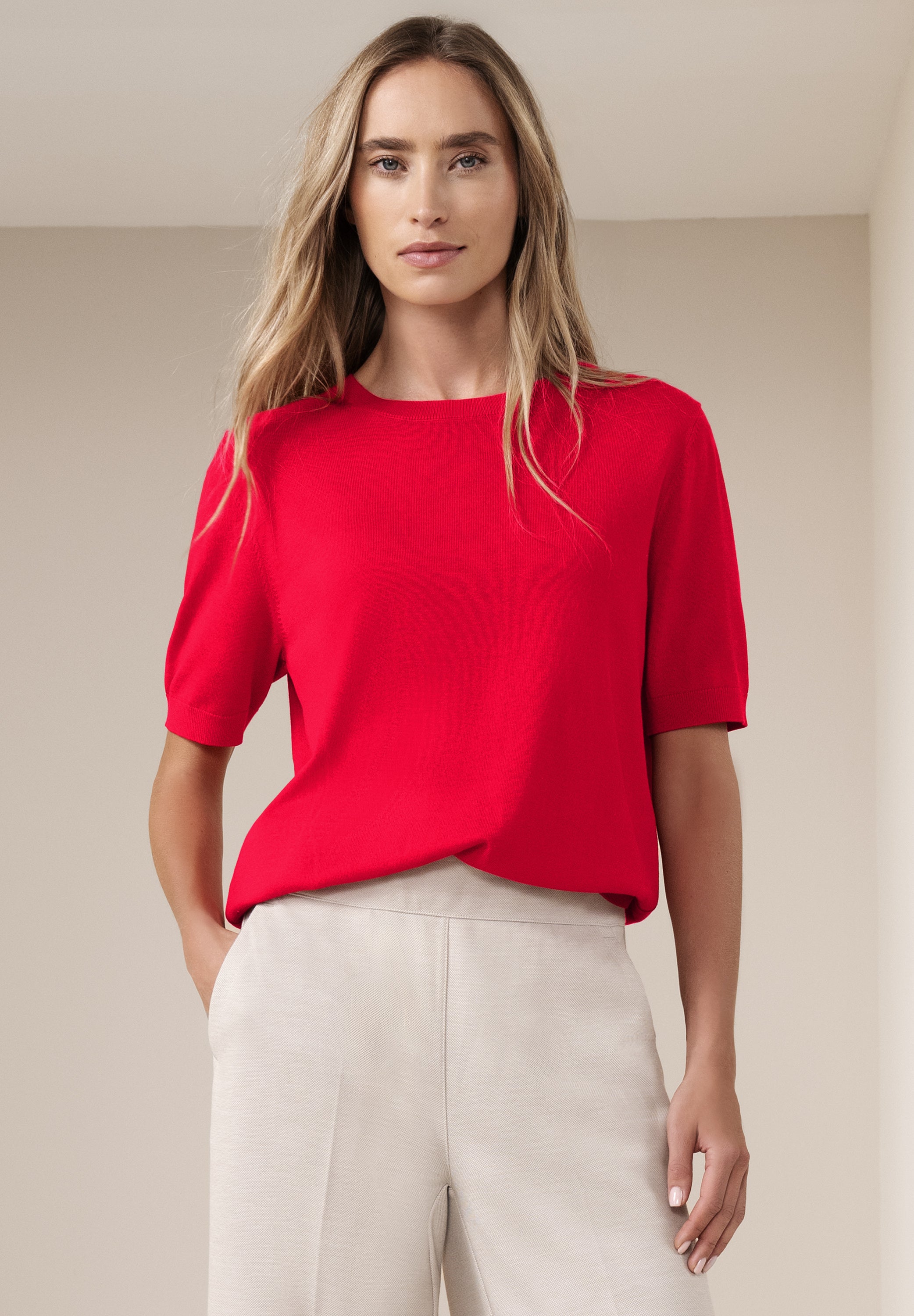 Kurzarm Pullover mit Rundhals