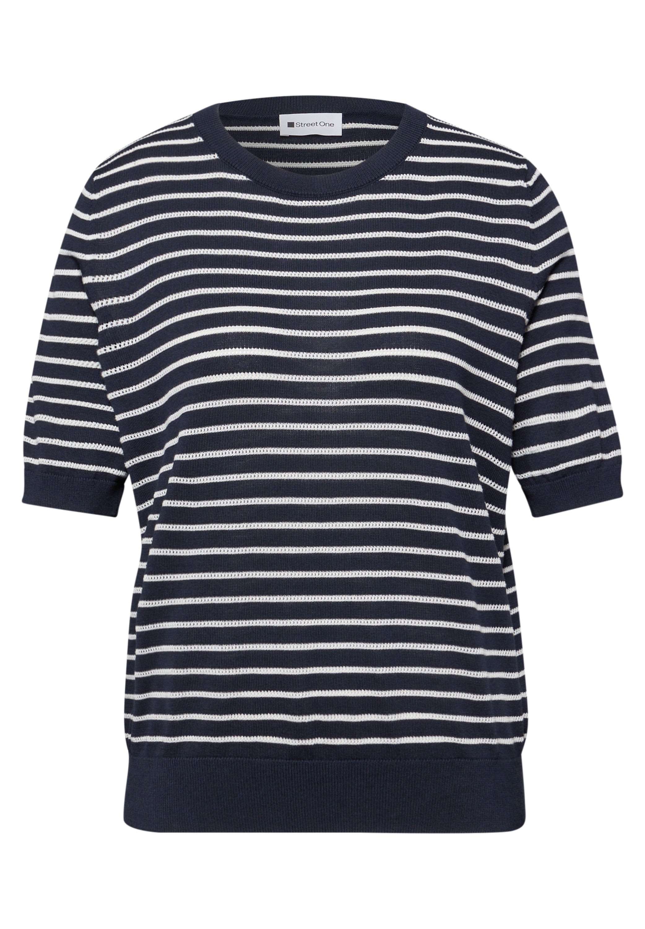 Kurzarm Pullover mit Streifenmuster