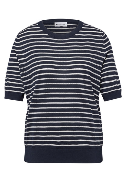 Kurzarm Pullover mit Streifenmuster