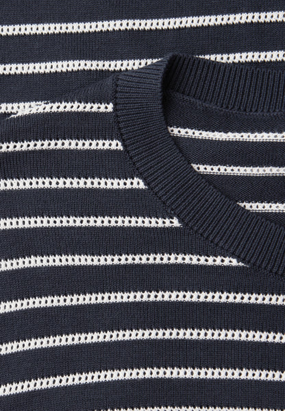 Kurzarm Pullover mit Streifenmuster
