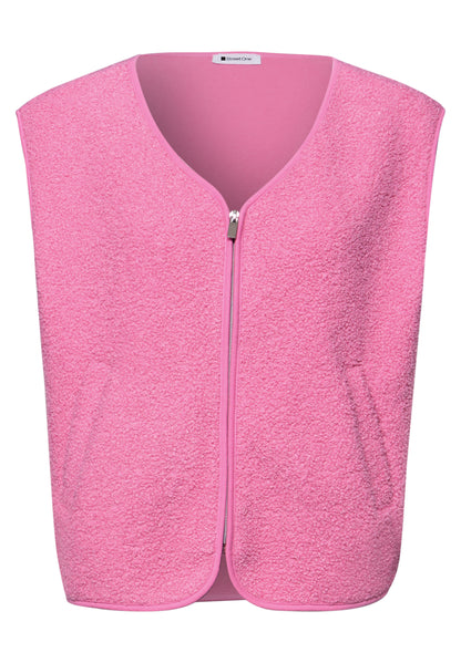 Weste mit V-Neck aus Teddy-Material