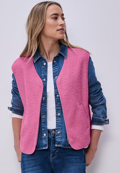 Weste mit V-Neck aus Teddy-Material