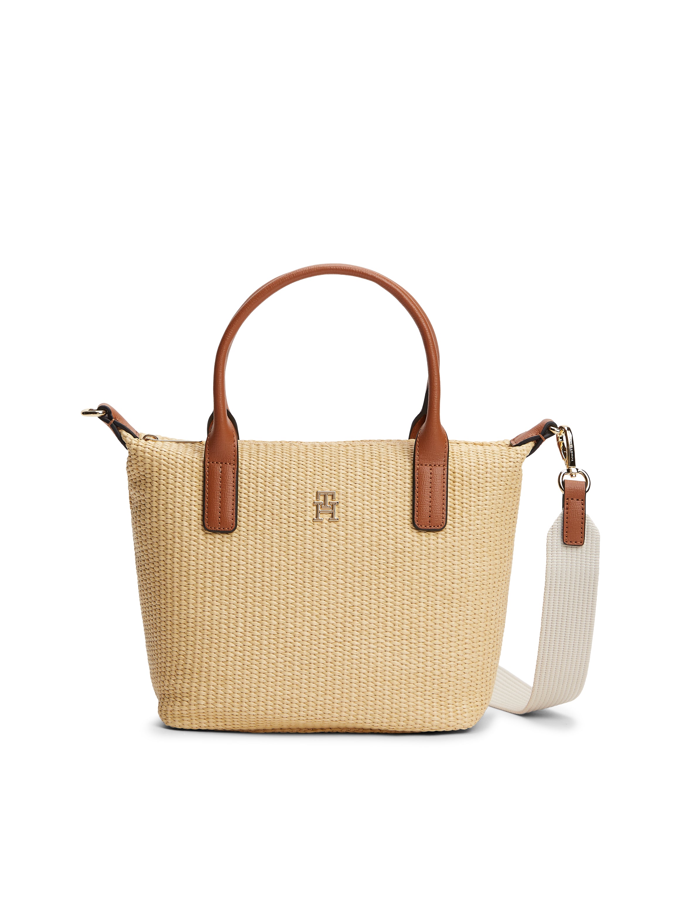 Raffia Crossbody Tote Bag