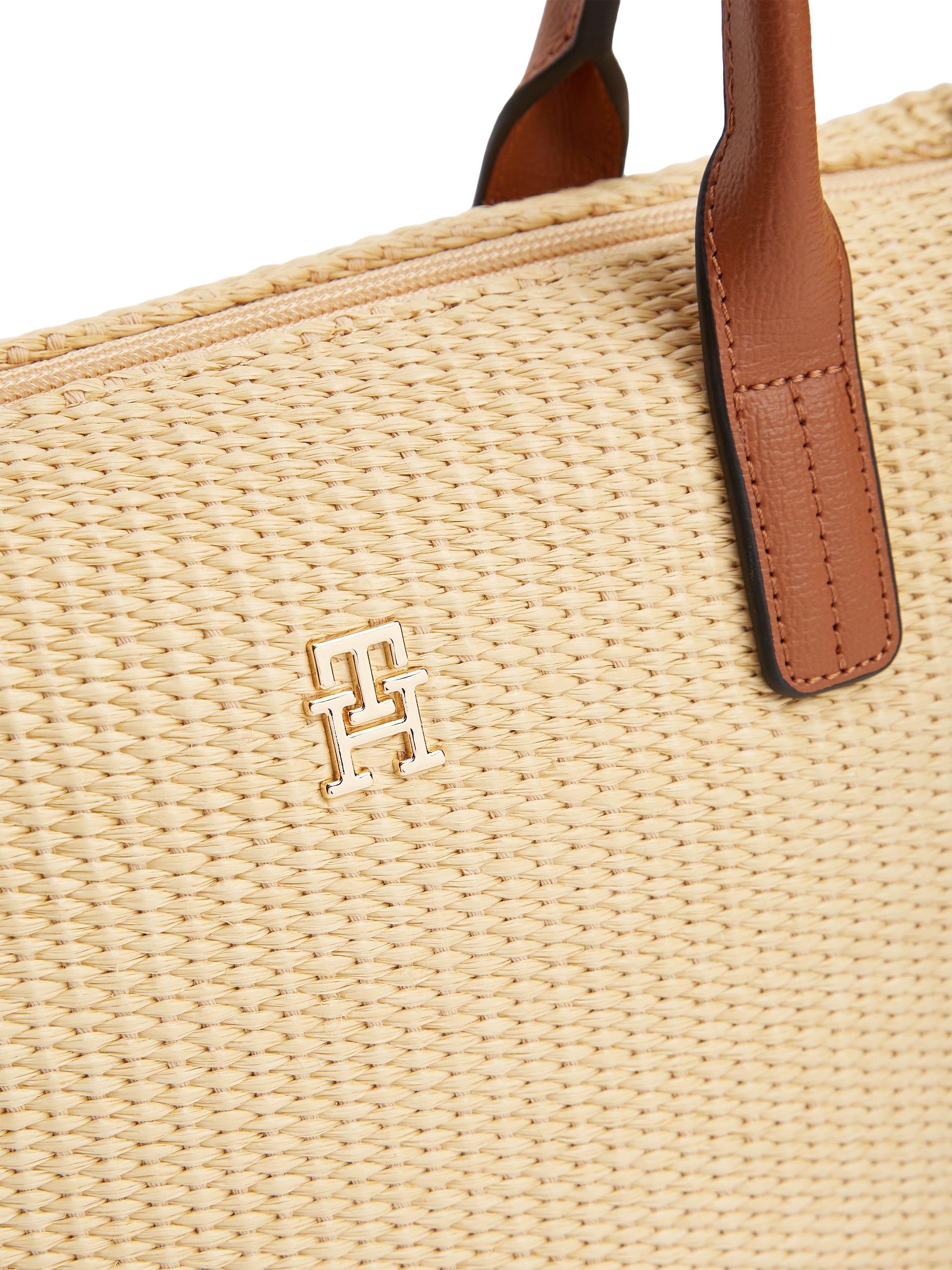 Raffia Crossbody Tote Bag