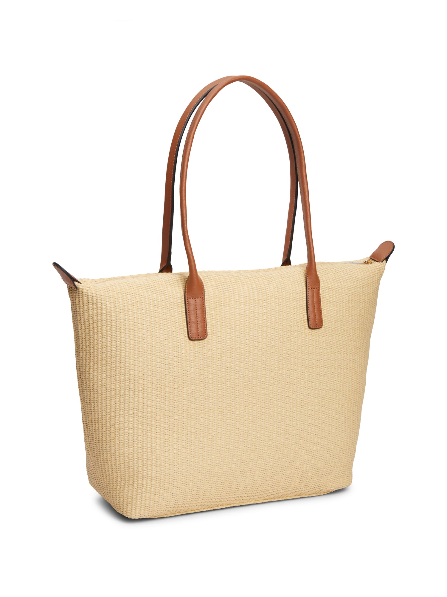 TH Monogram Raffia Tote Bag