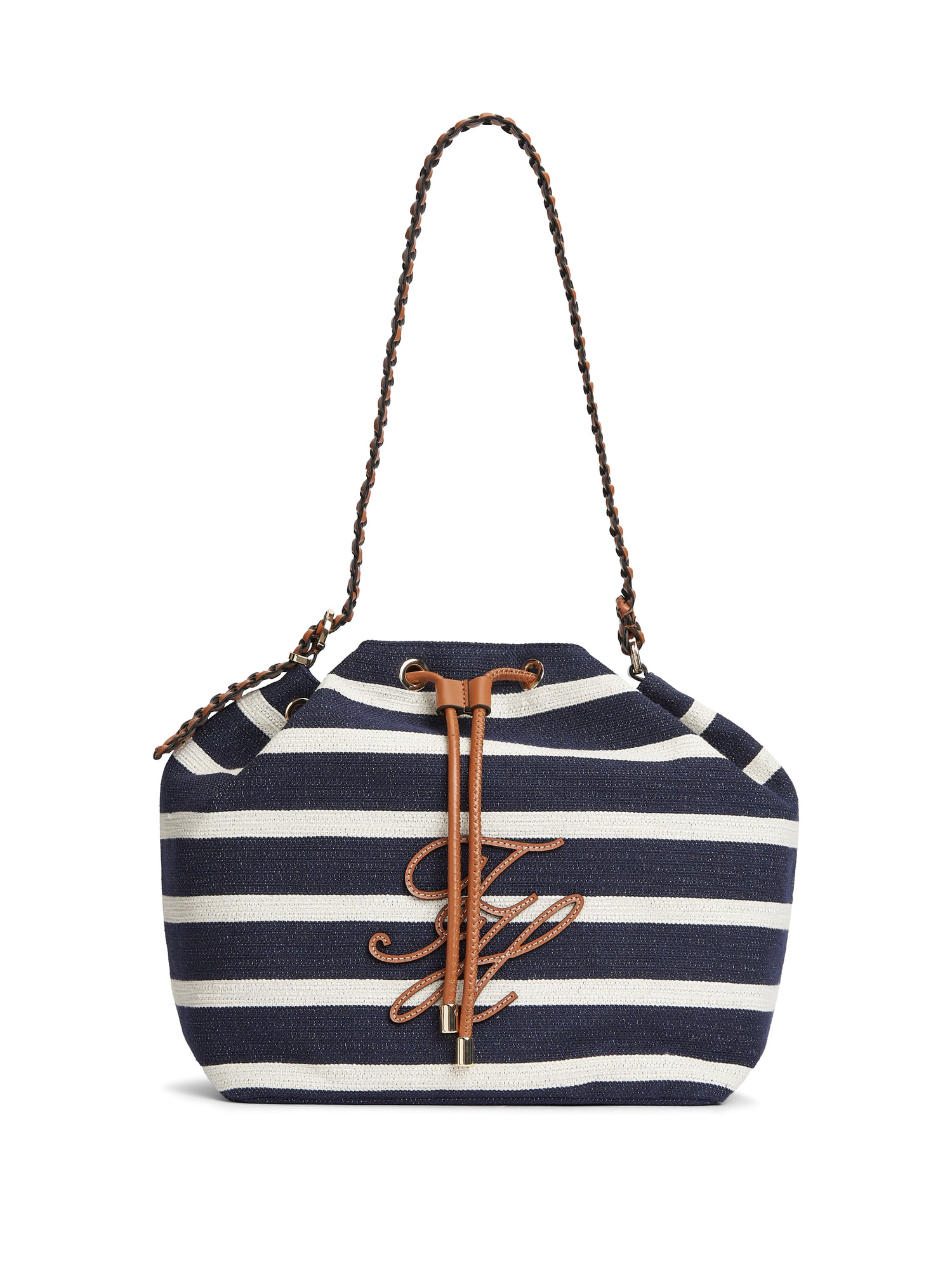 Stripe Logo Adjustable Bucket Bag