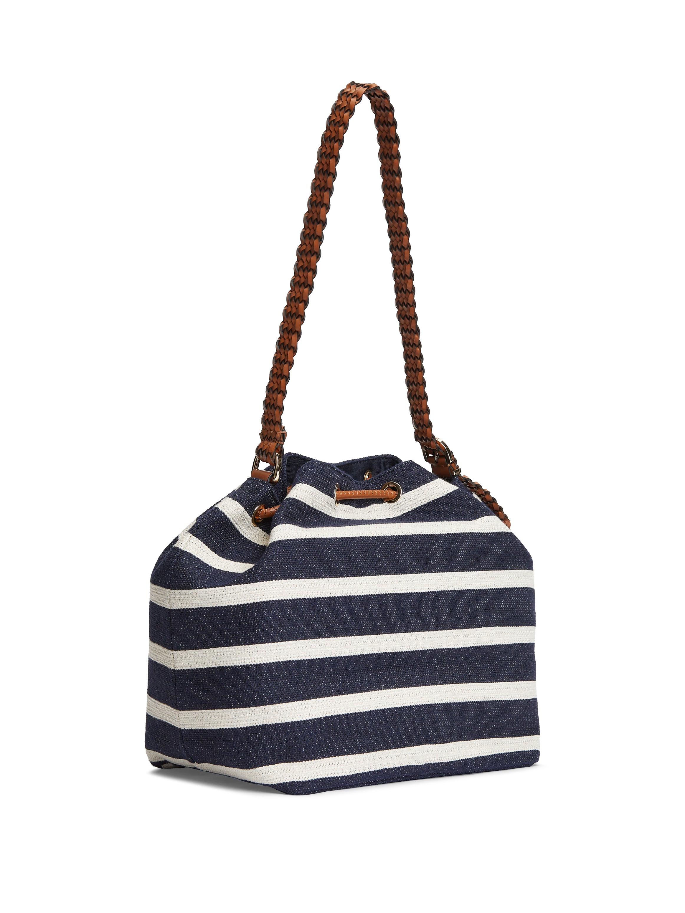 Stripe Logo Adjustable Bucket Bag