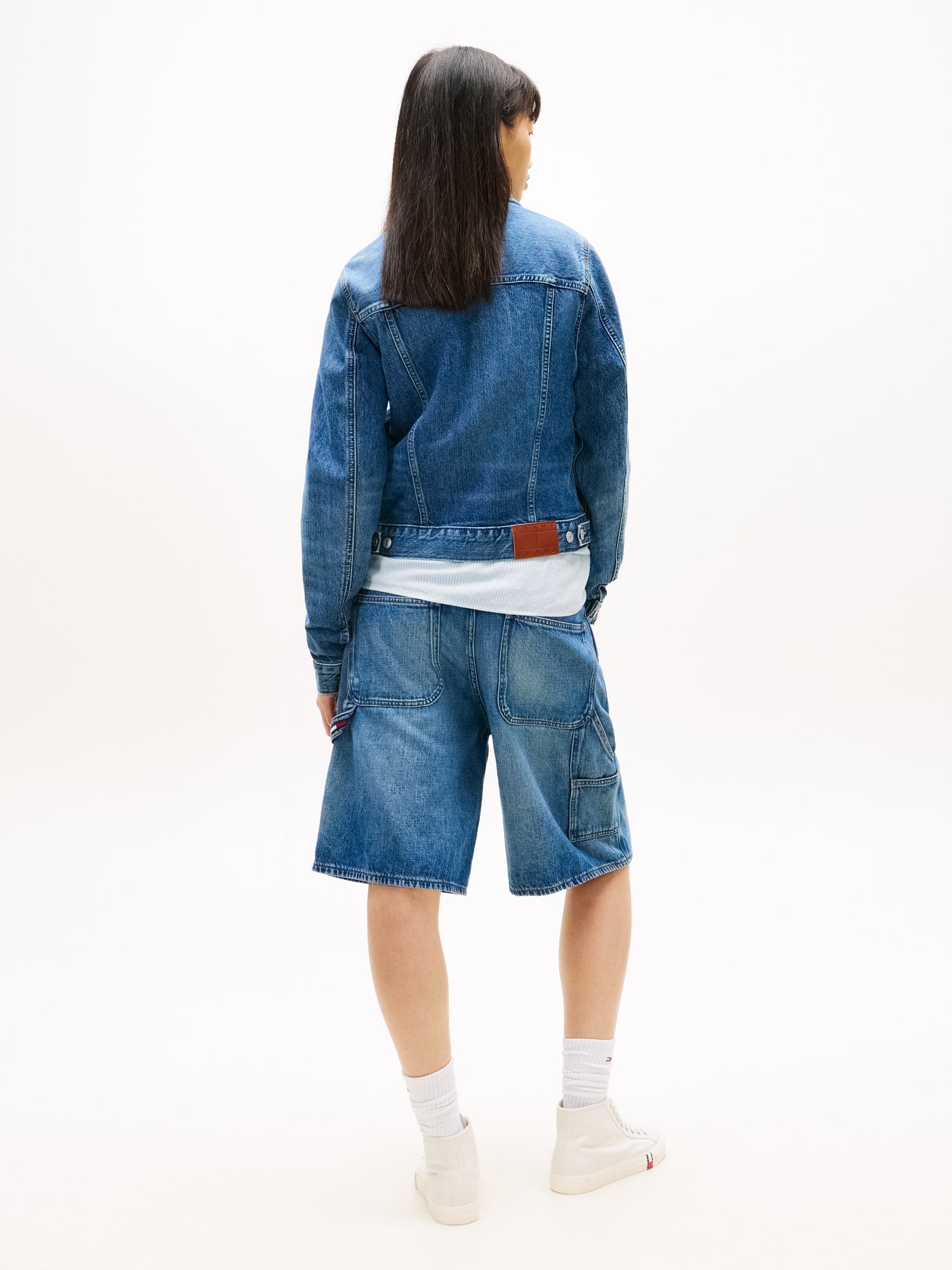 Relaxed Distressed Denim Trucker Jacket