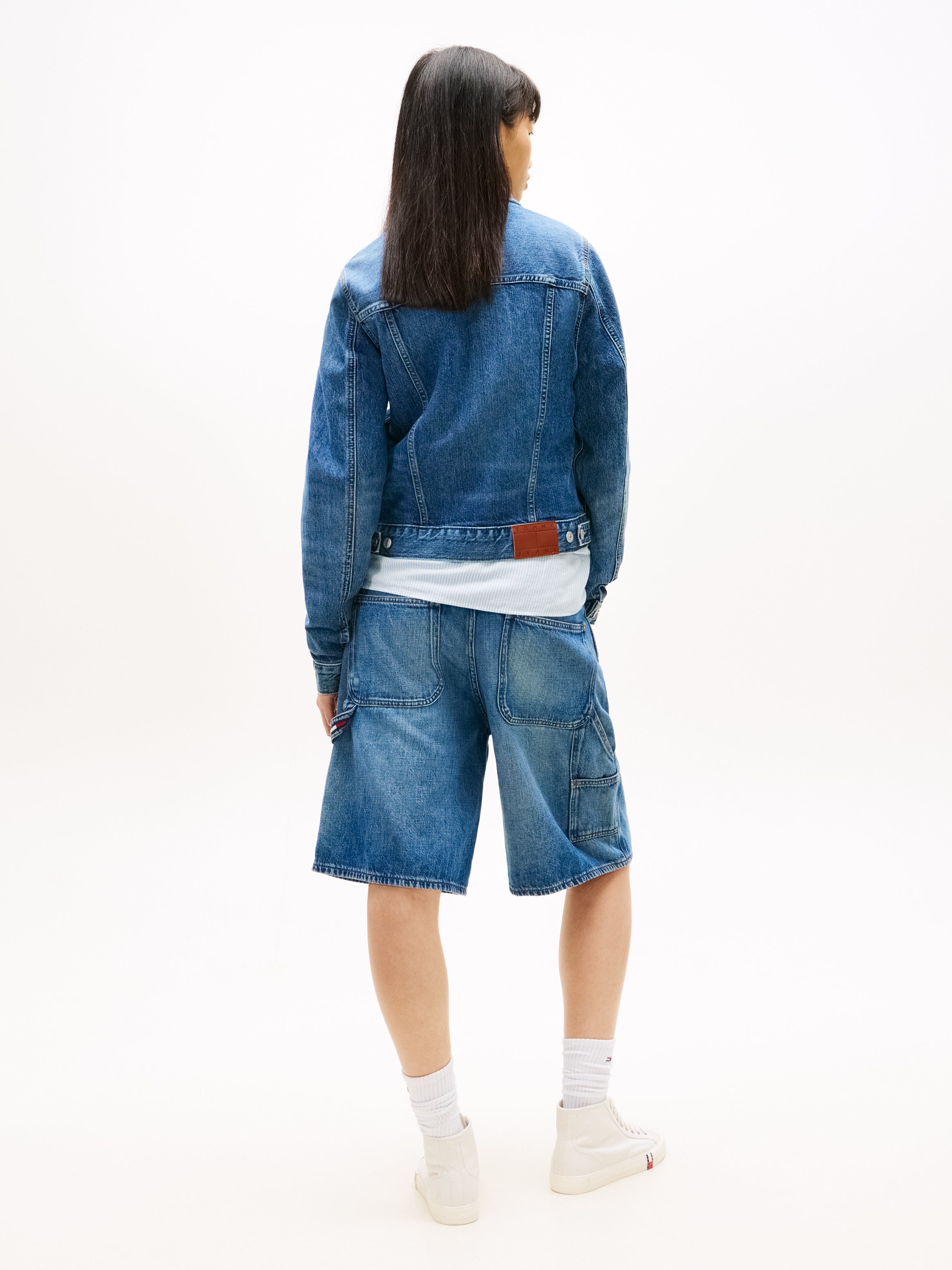 Relaxed Distressed Denim Trucker Jacket