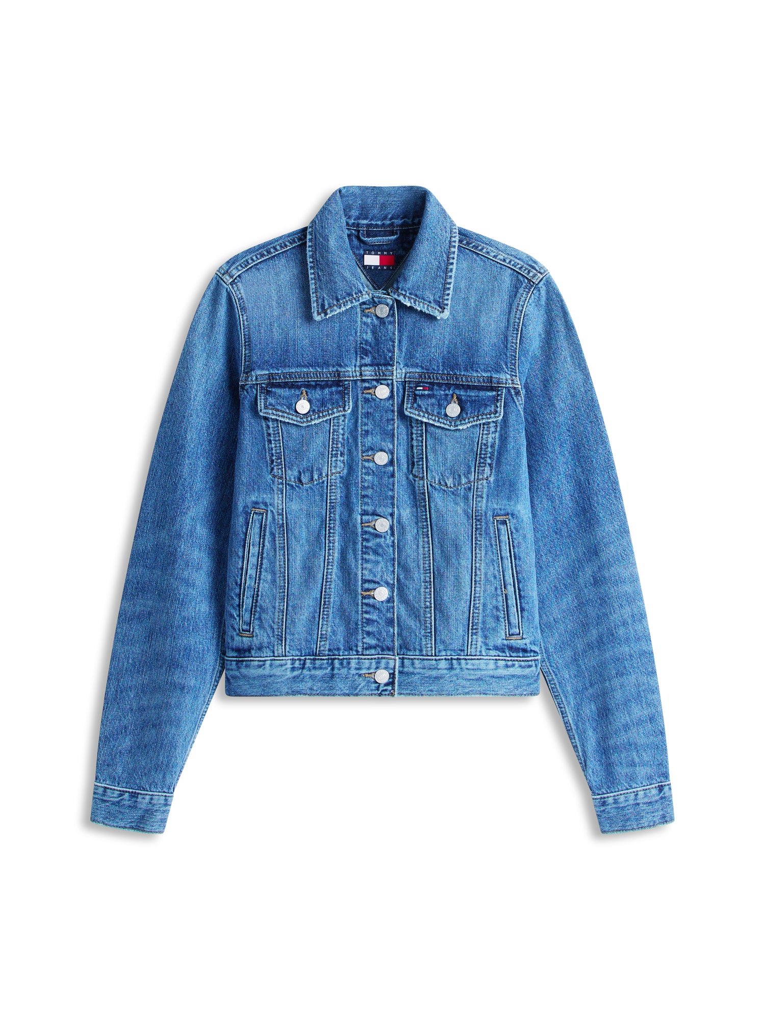 Relaxed Distressed Denim Trucker Jacket