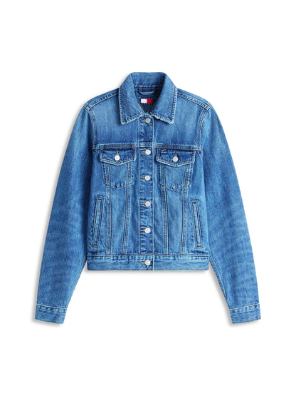 Relaxed Distressed Denim Trucker Jacket