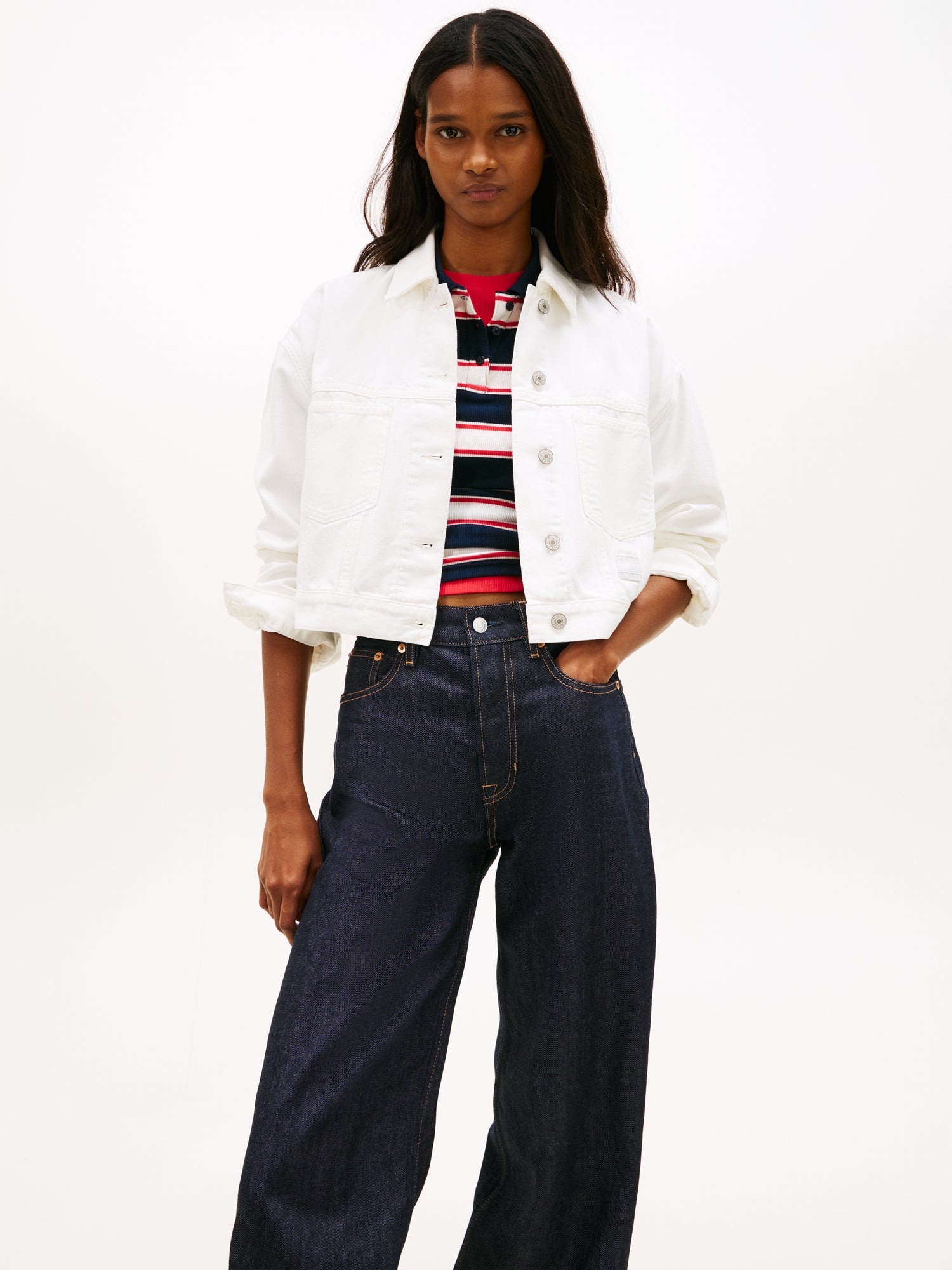 Back Logo Oversized Denim Trucker Jacket