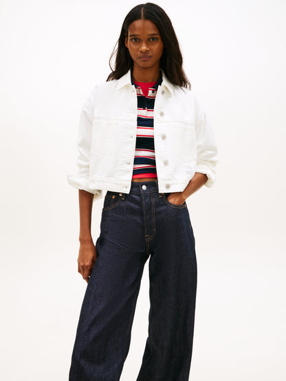Back Logo Oversized Denim Trucker Jacket