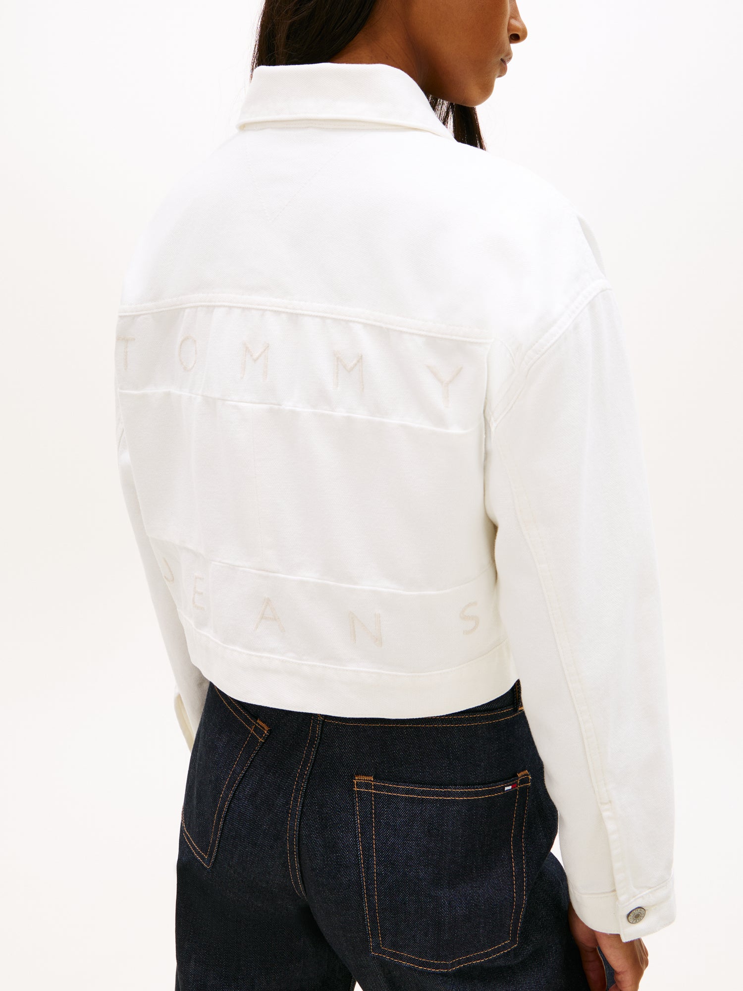 Back Logo Oversized Denim Trucker Jacket