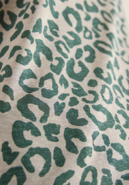 Shirt im Leinen-Look mit Leo-Print