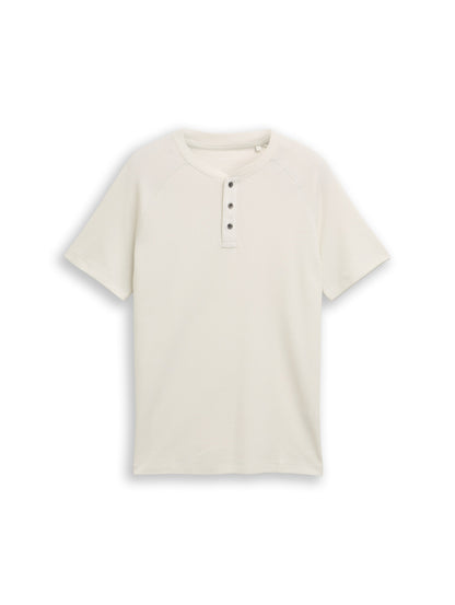 Henley T-Shirt mit Waffelstruktur