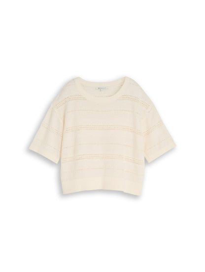 Relaxed Fit Strickpullover mit Lochmuster