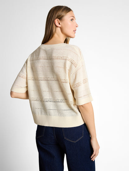 Relaxed Fit Strickpullover mit Lochmuster