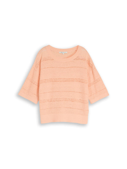 Relaxed Fit Strickpullover mit Lochmuster