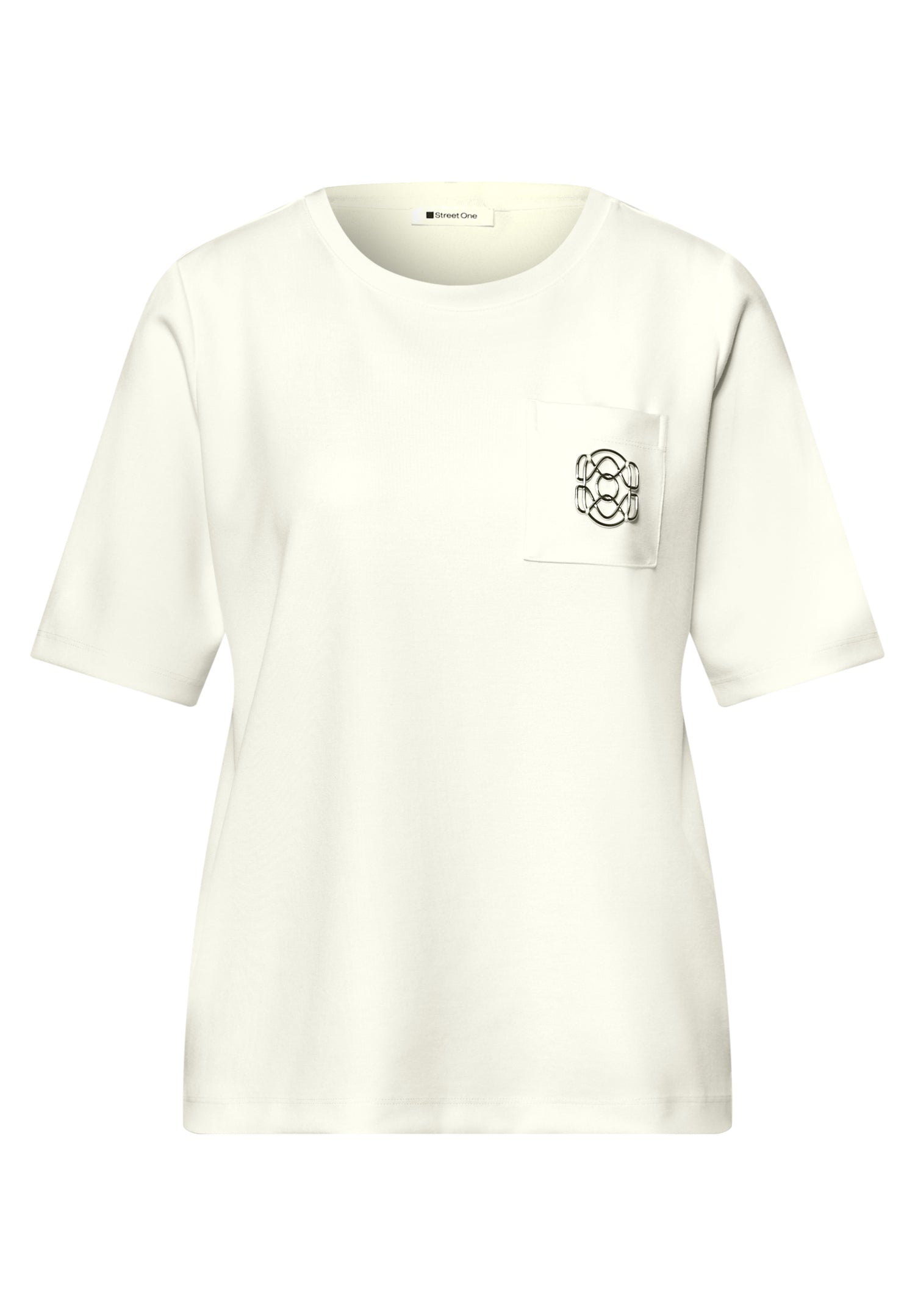 T-Shirt mit Rundhals und Deko-Detail