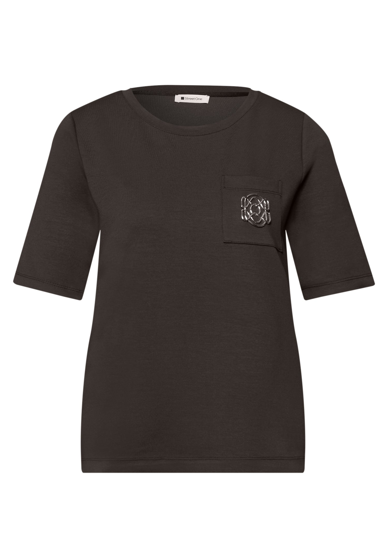 T-Shirt mit Rundhals und Deko-Detail