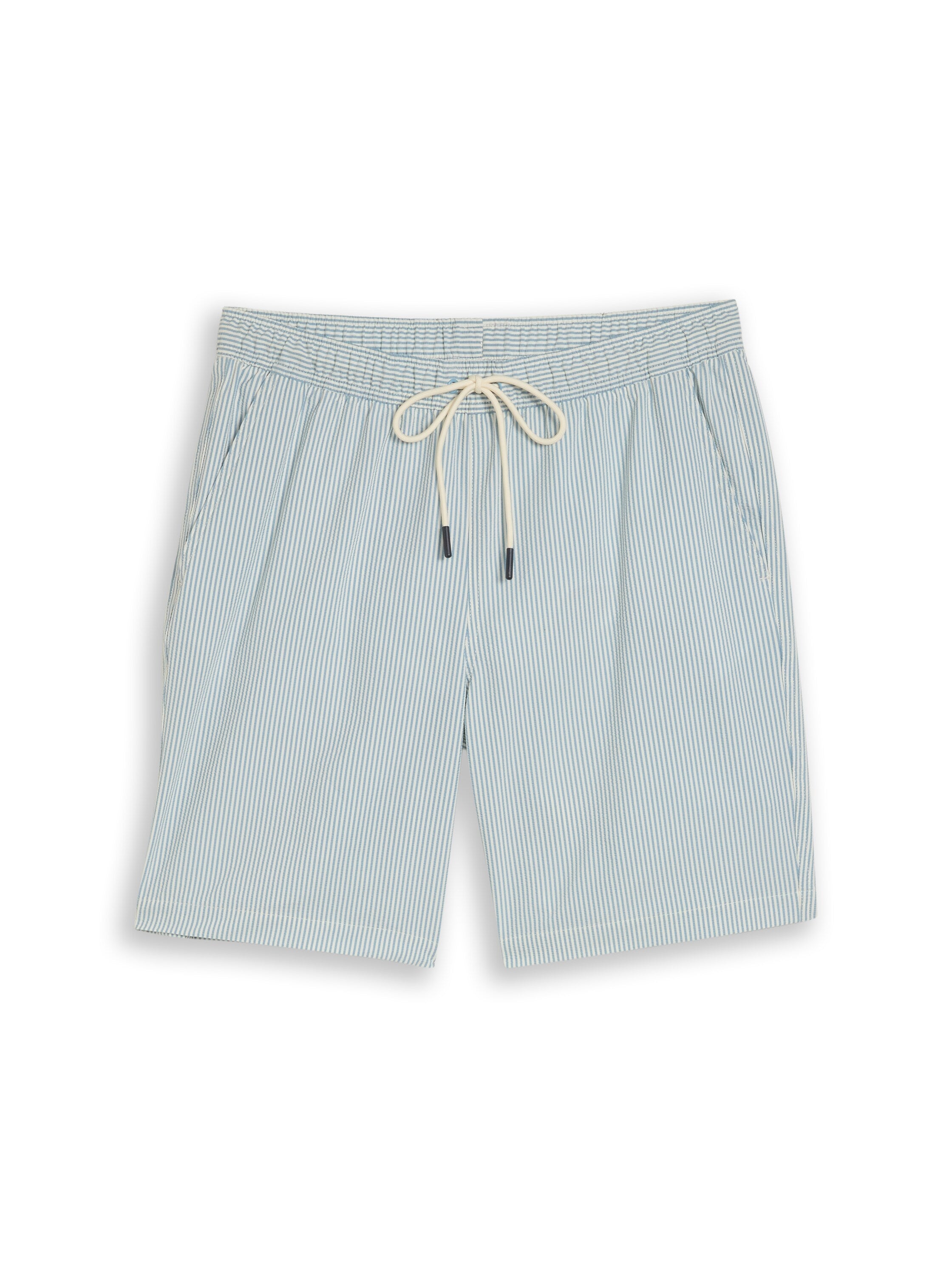 Seersucker Badeshorts mit Streifenmuster