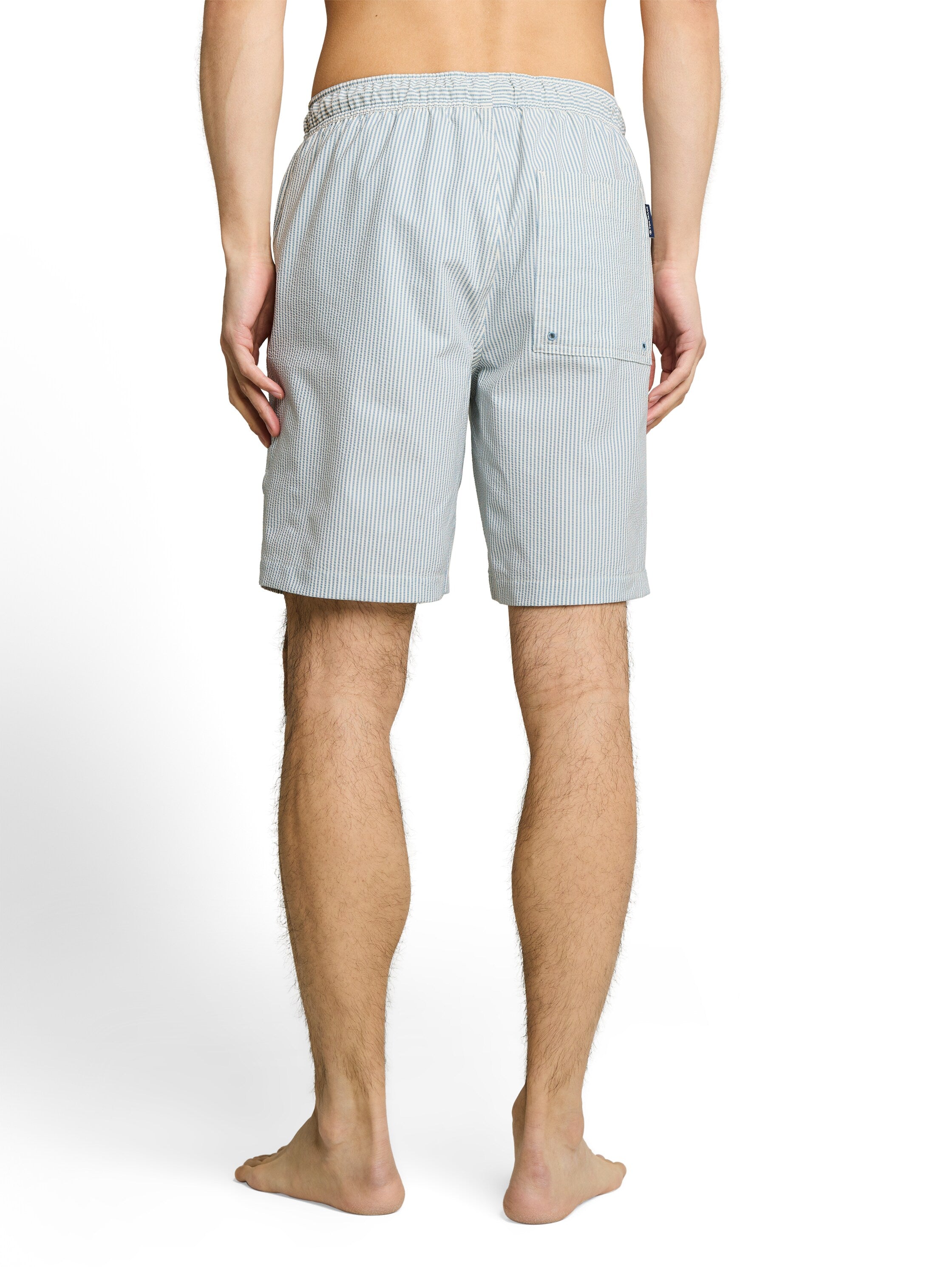 Seersucker Badeshorts mit Streifenmuster