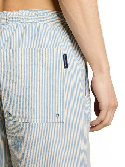 Seersucker Badeshorts mit Streifenmuster