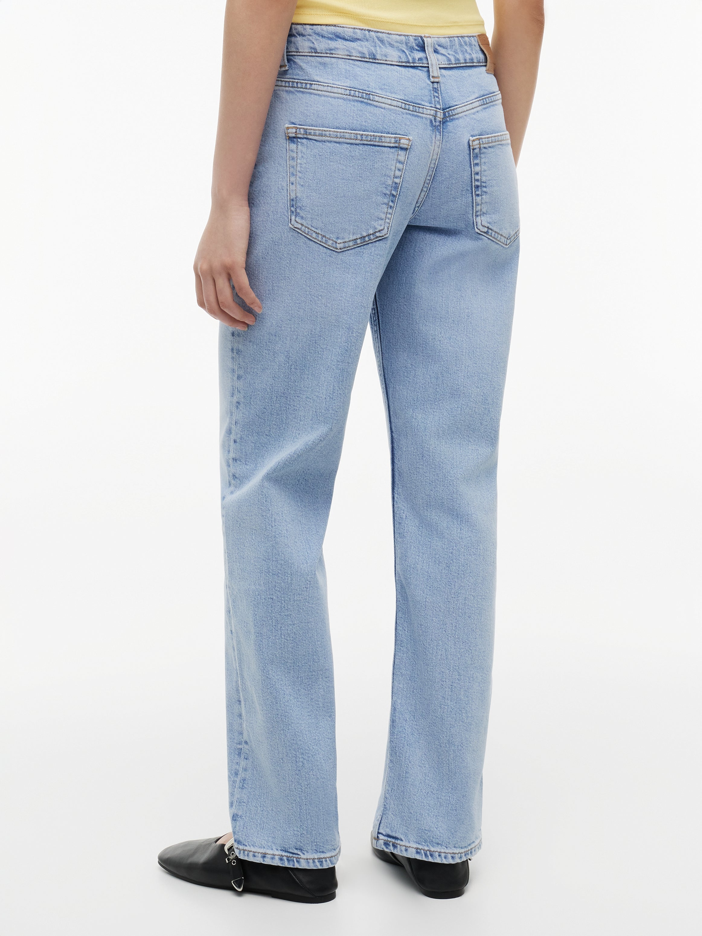Faded Low Rise Straight Leg Jeans