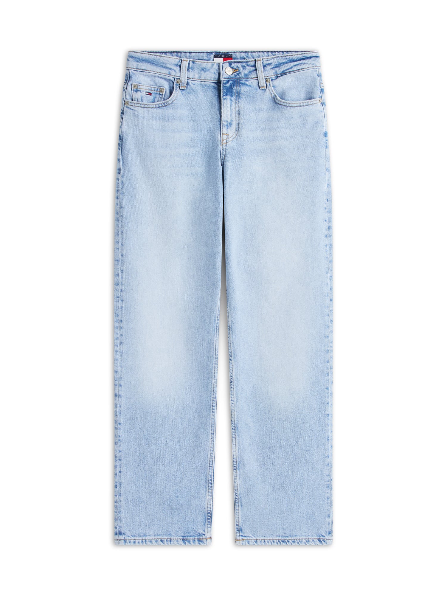 Faded Low Rise Straight Leg Jeans