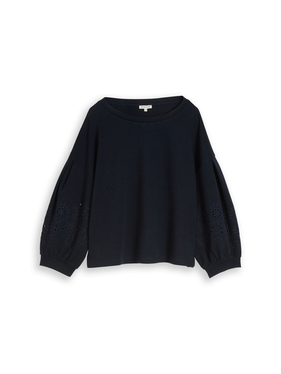 Boxy Sweatshirt mit Lochstickerei