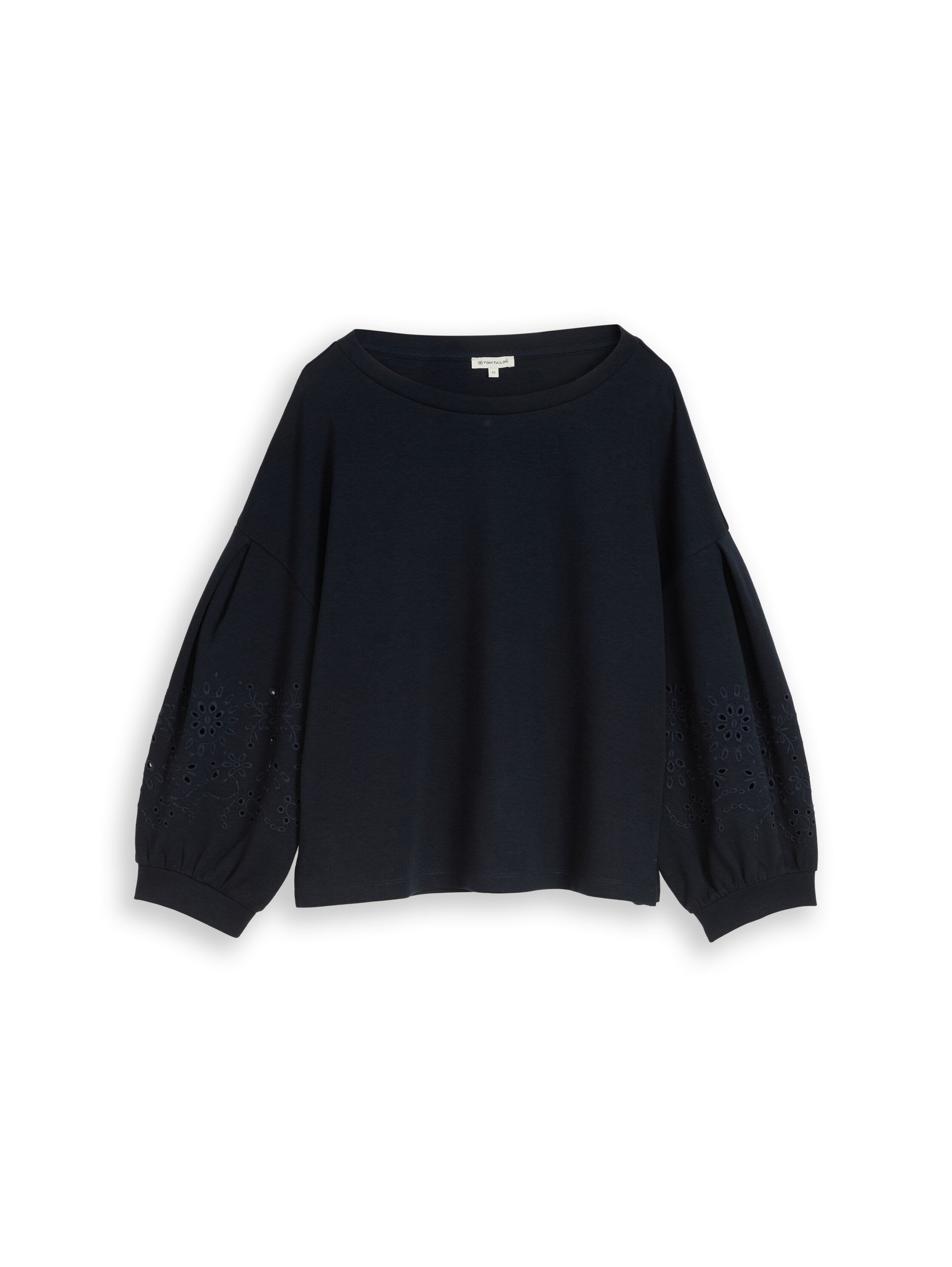 Boxy Sweatshirt mit Lochstickerei