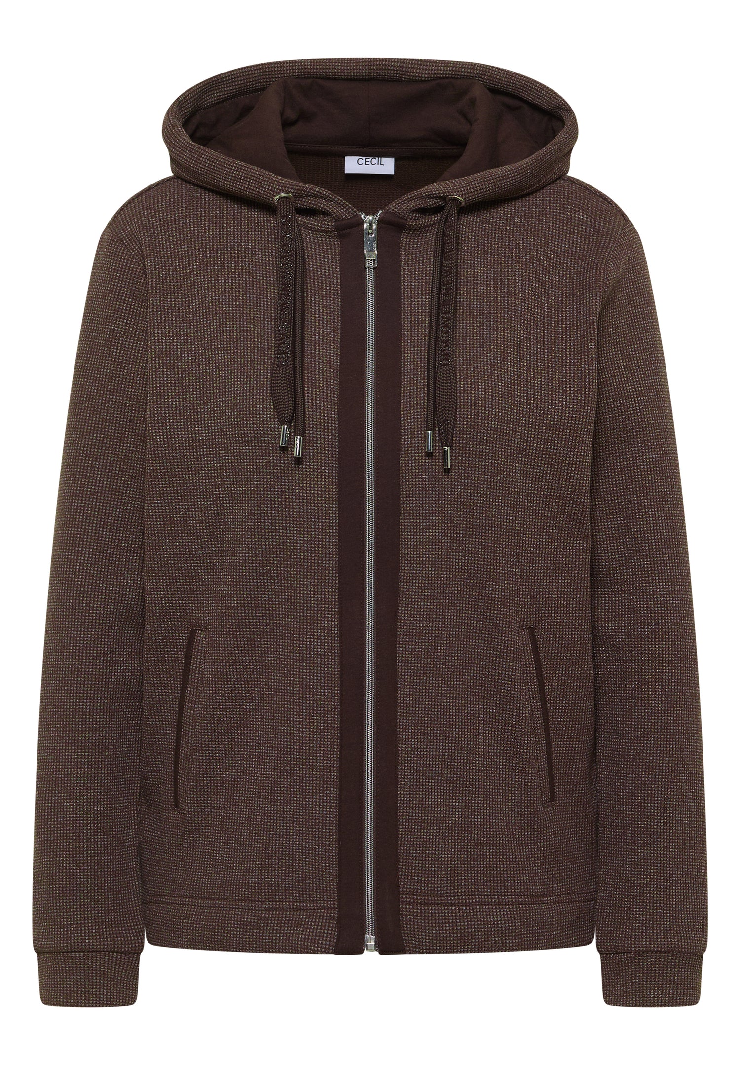 Langarm Jacke mit Kapuze und Taschen