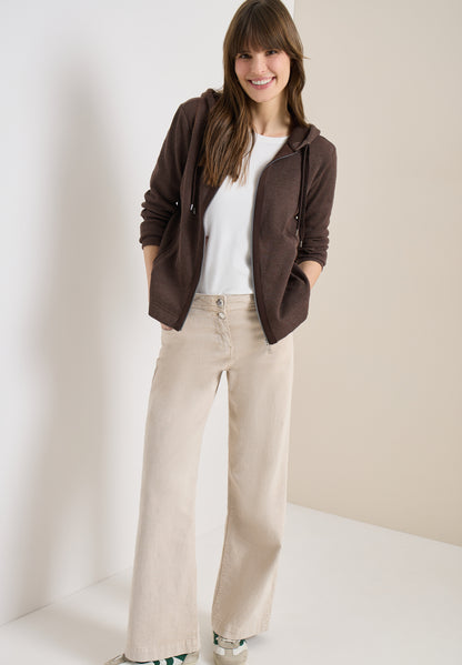 Langarm Jacke mit Kapuze und Taschen