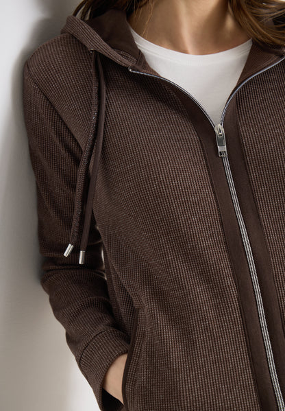 Langarm Jacke mit Kapuze und Taschen
