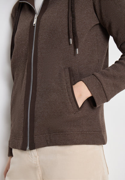 Langarm Jacke mit Kapuze und Taschen