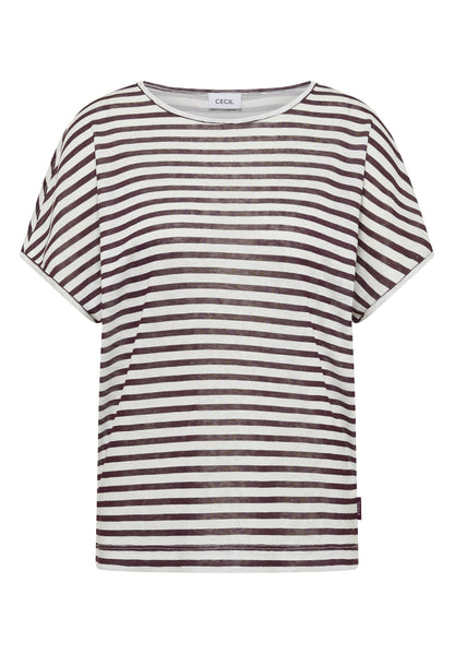 T-Shirt mit Boatneck und Streifen