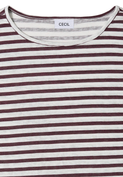 T-Shirt mit Boatneck und Streifen