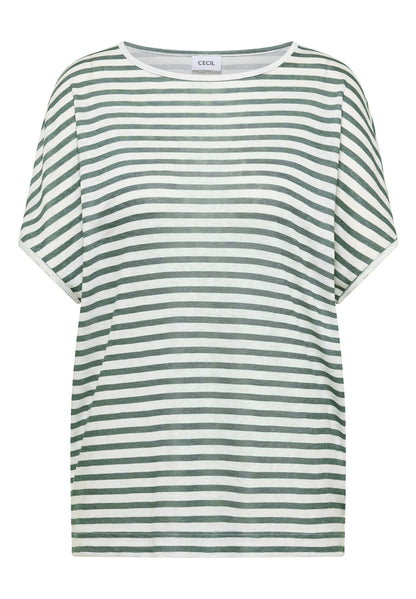 T-Shirt mit Boatneck und Streifen