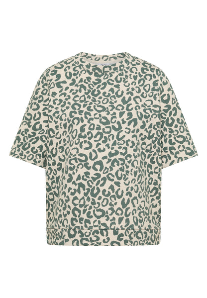 Kurzarm Sweatshirt mit Leo-Print