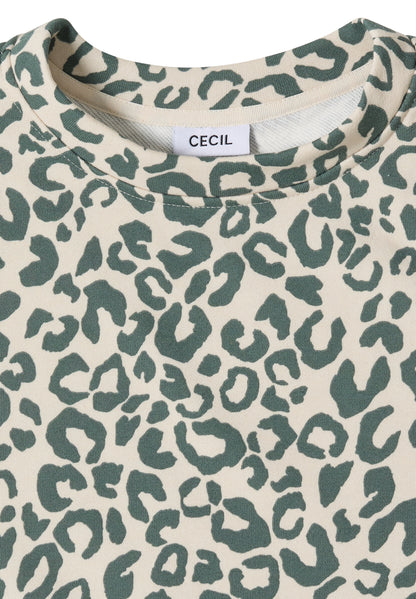 Kurzarm Sweatshirt mit Leo-Print