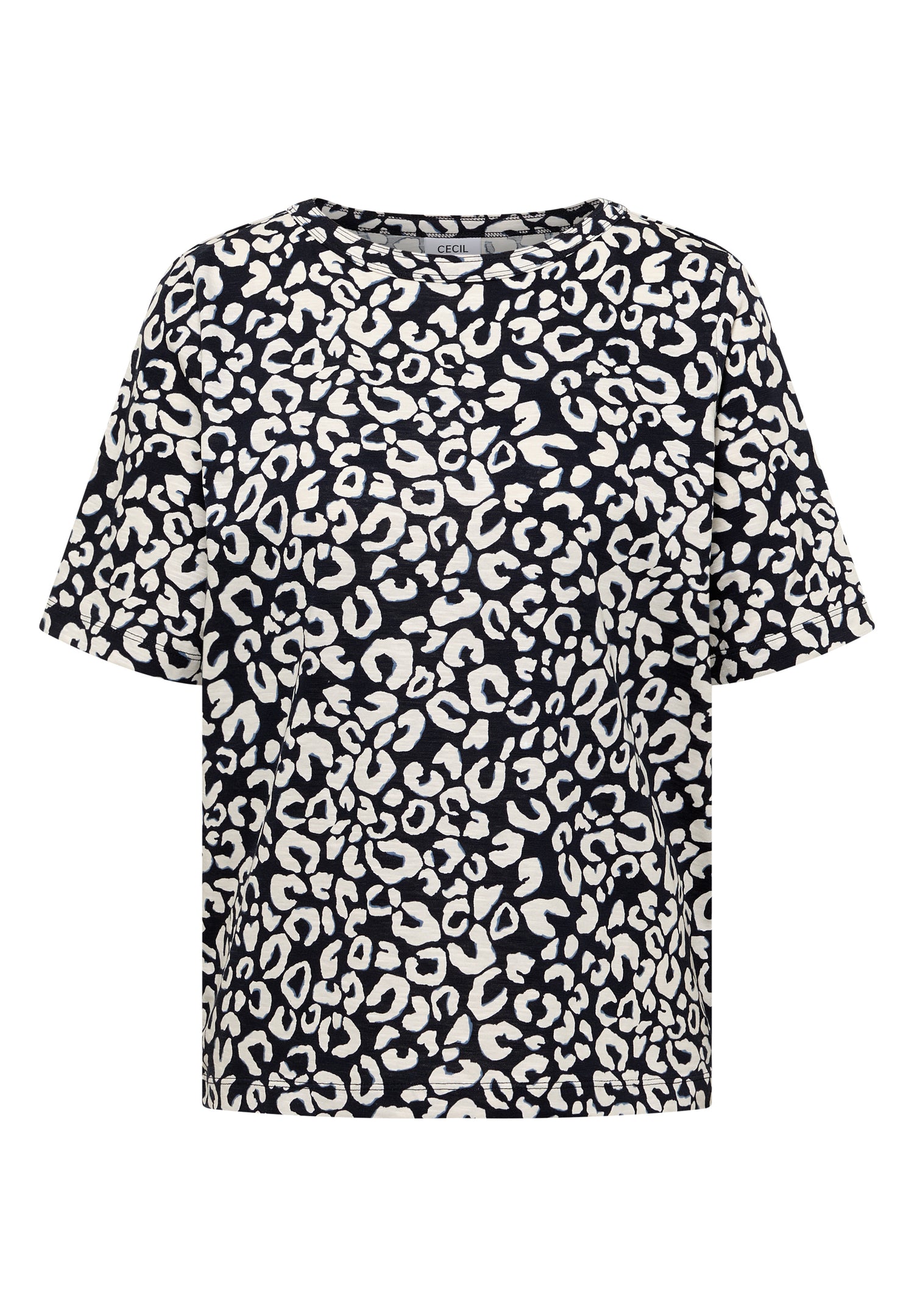 Shirt mit Boatneck und Leo-Print