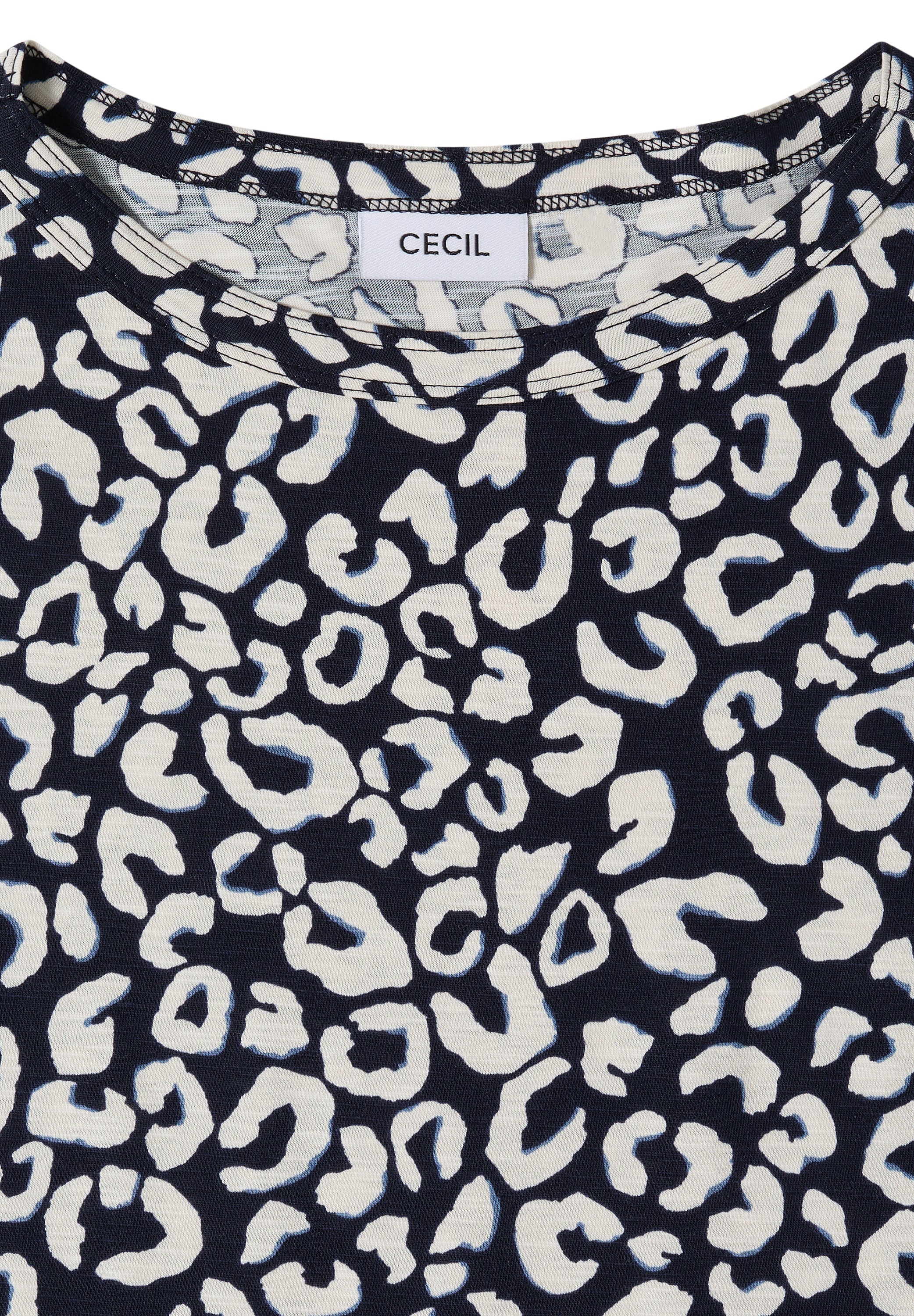 Shirt mit Boatneck und Leo-Print