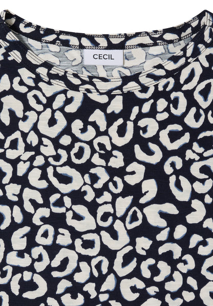 Shirt mit Boatneck und Leo-Print