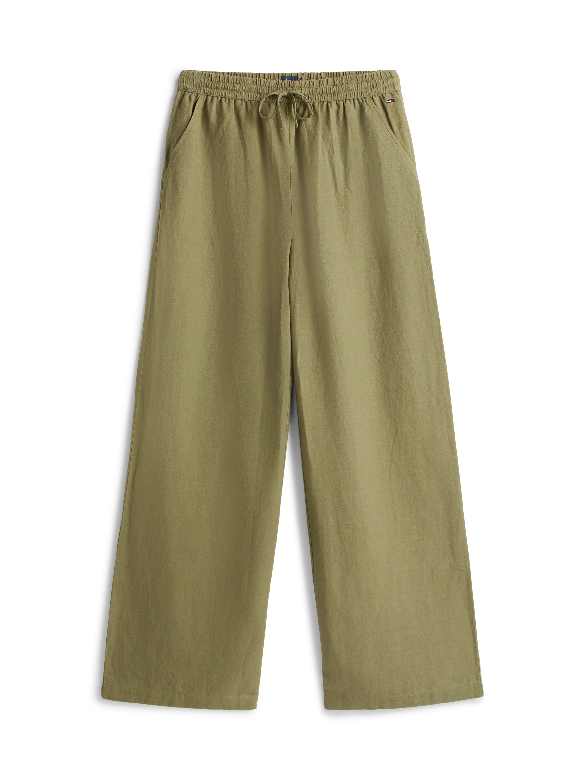 Loose Linen Blend Drawstring Trousers